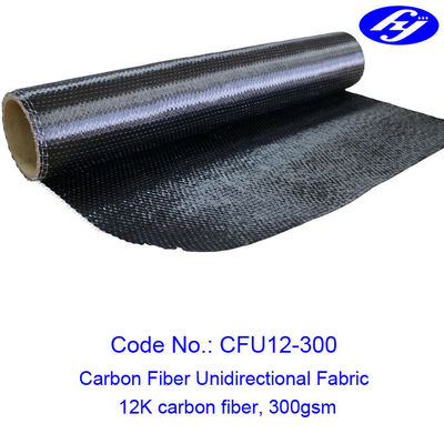 tissu de fibre de carbone de 12K 300GSM/fibre unidirectionnelle de carbone pour le renfort de construction